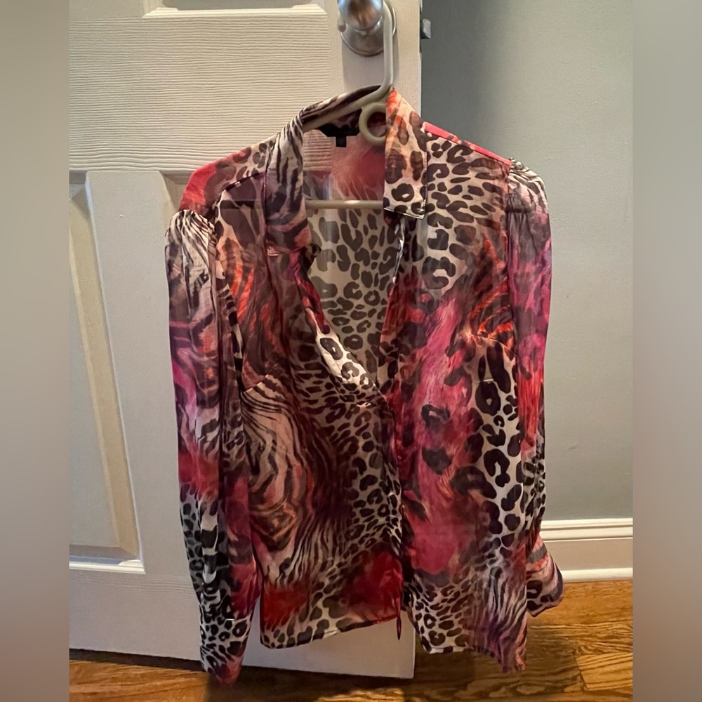 Guess Long Sleeve Button Down Top